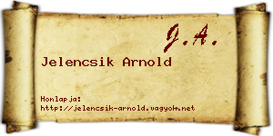 Jelencsik Arnold névjegykártya