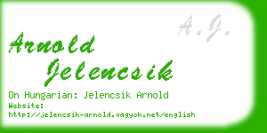 arnold jelencsik business card